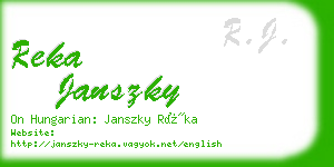 reka janszky business card